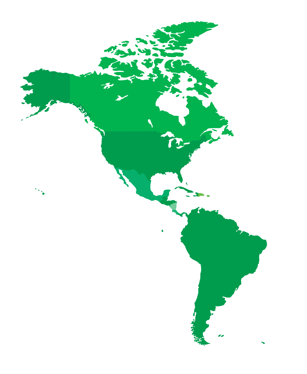 Mapa de las Américas con presencia de Alzu Group
